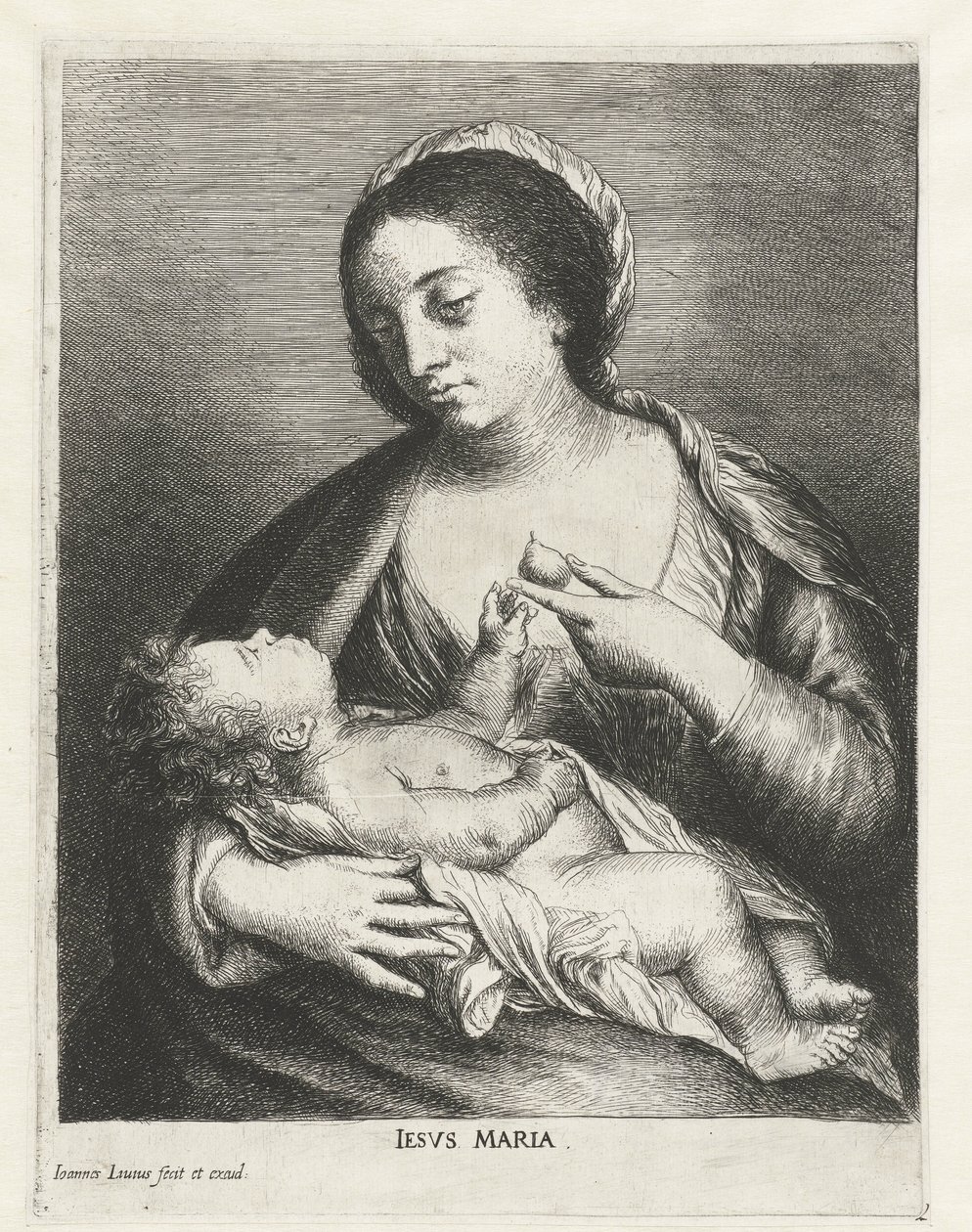 Maria met Kind en een peer door Jan Lievens