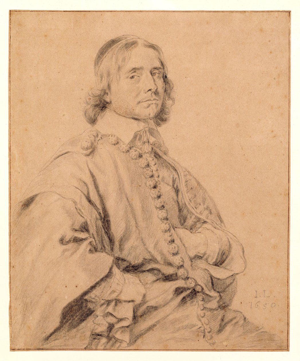 Portret, zogenaamd van Johannes Wtenbogaert door Jan Lievens