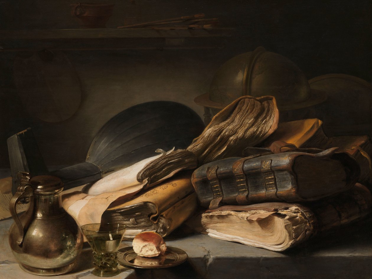 Stilleven met boeken door Jan Lievens