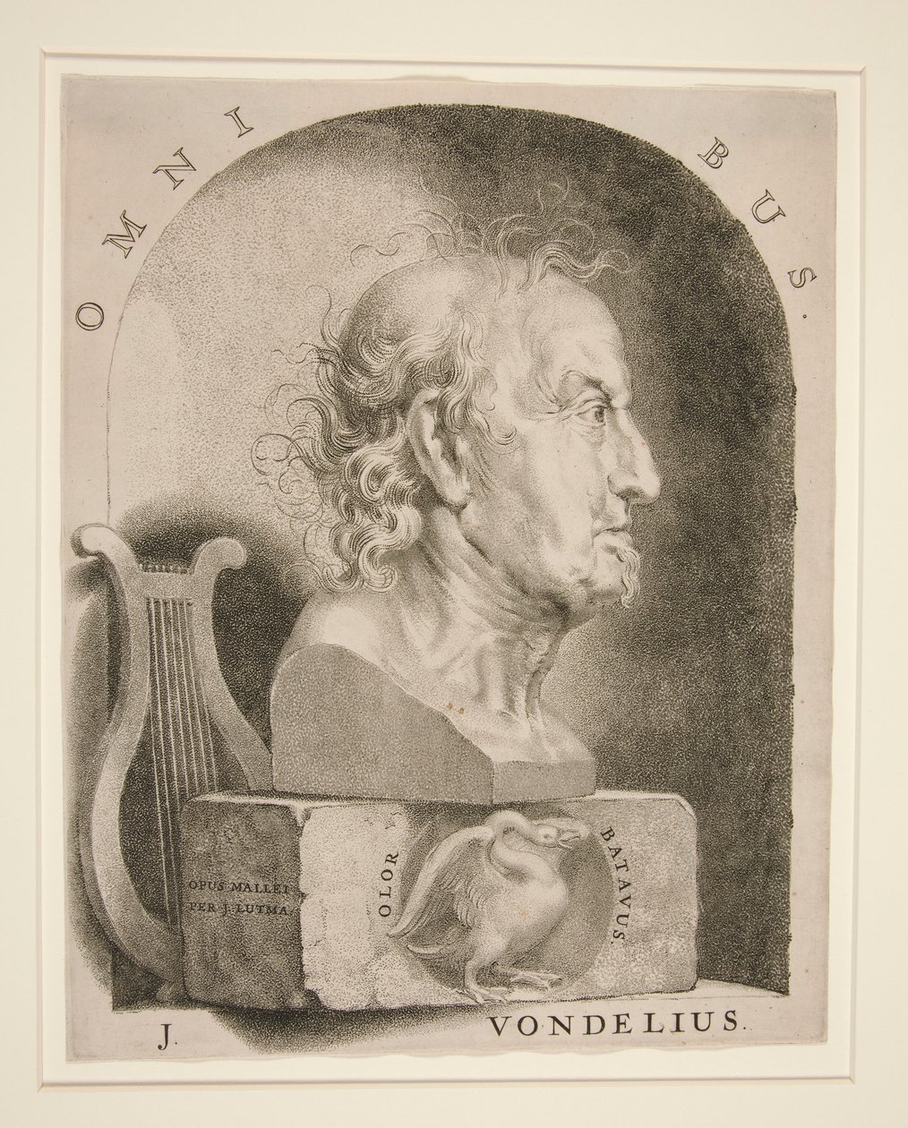 Portret van Joost van den Vondel (1587-1679) door Jan Lutma The Younger