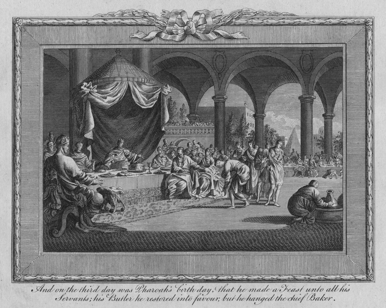 En op de derde dag was het de verjaardag van de Farao..., late 17e-vroege 18e eeuw door Jan Luyken