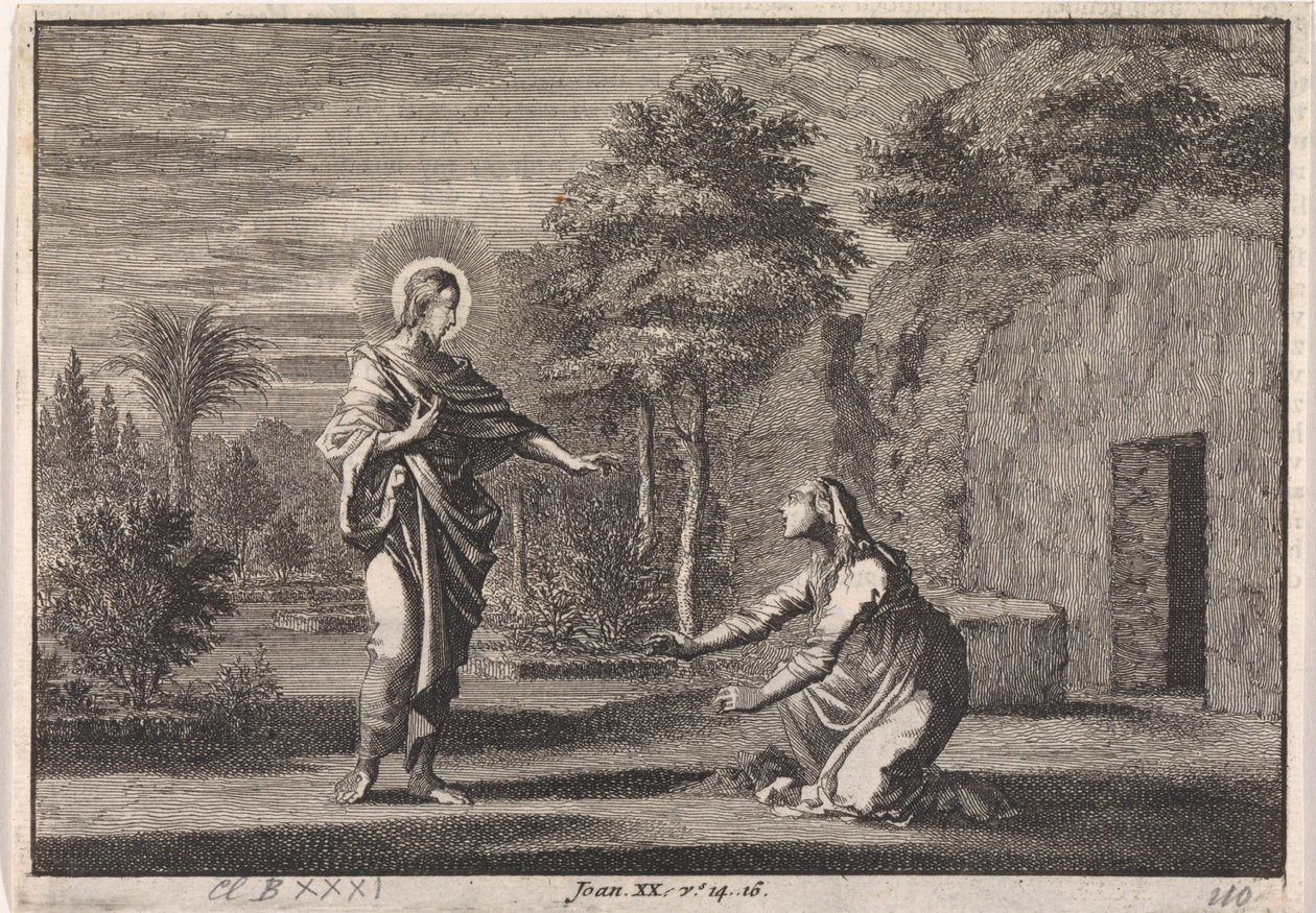 Christus verschijnt aan Maria Magdalena (Noli me tangere) door Jan Luyken