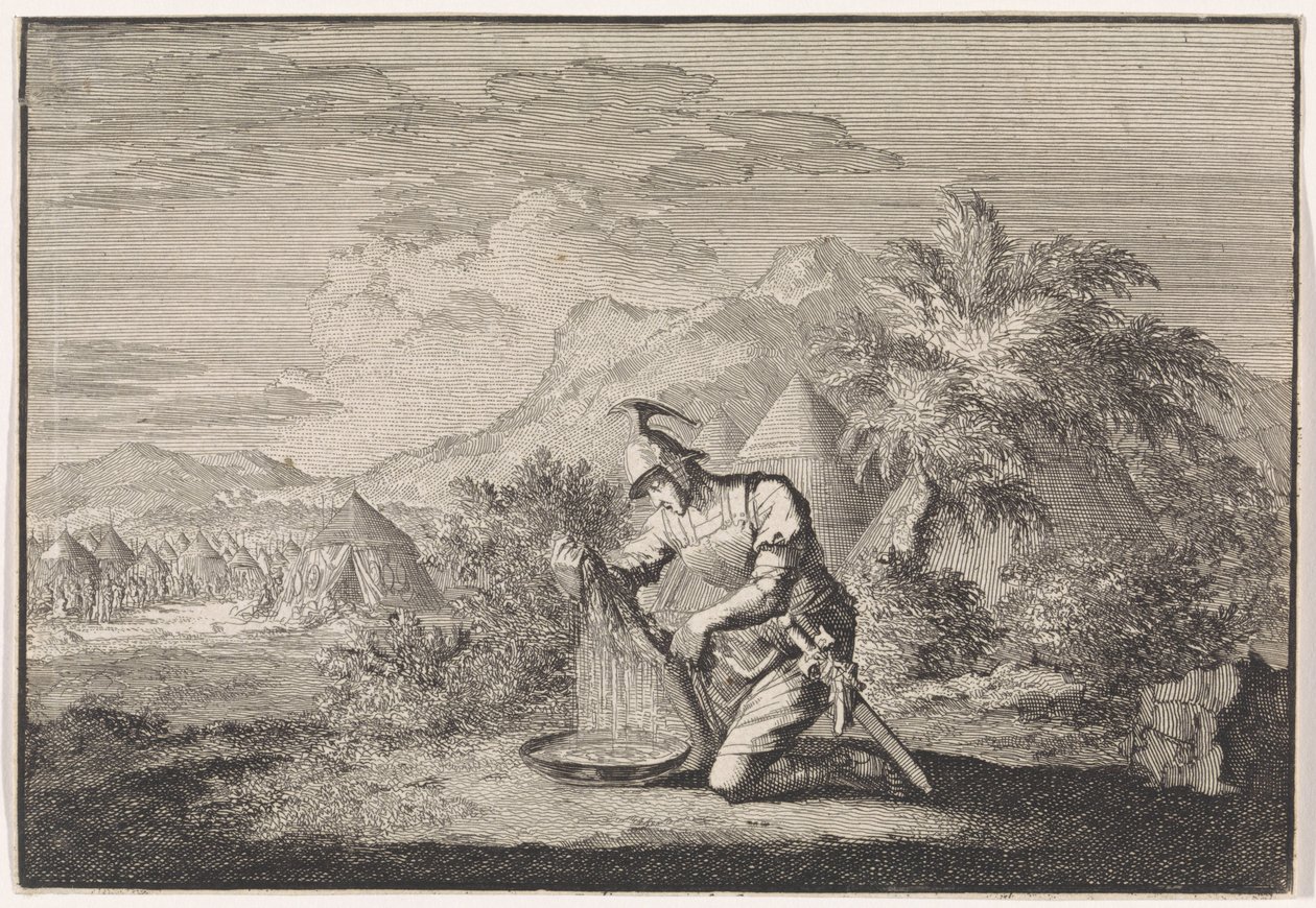 Gideon en de natte schaapsvacht door Jan Luyken