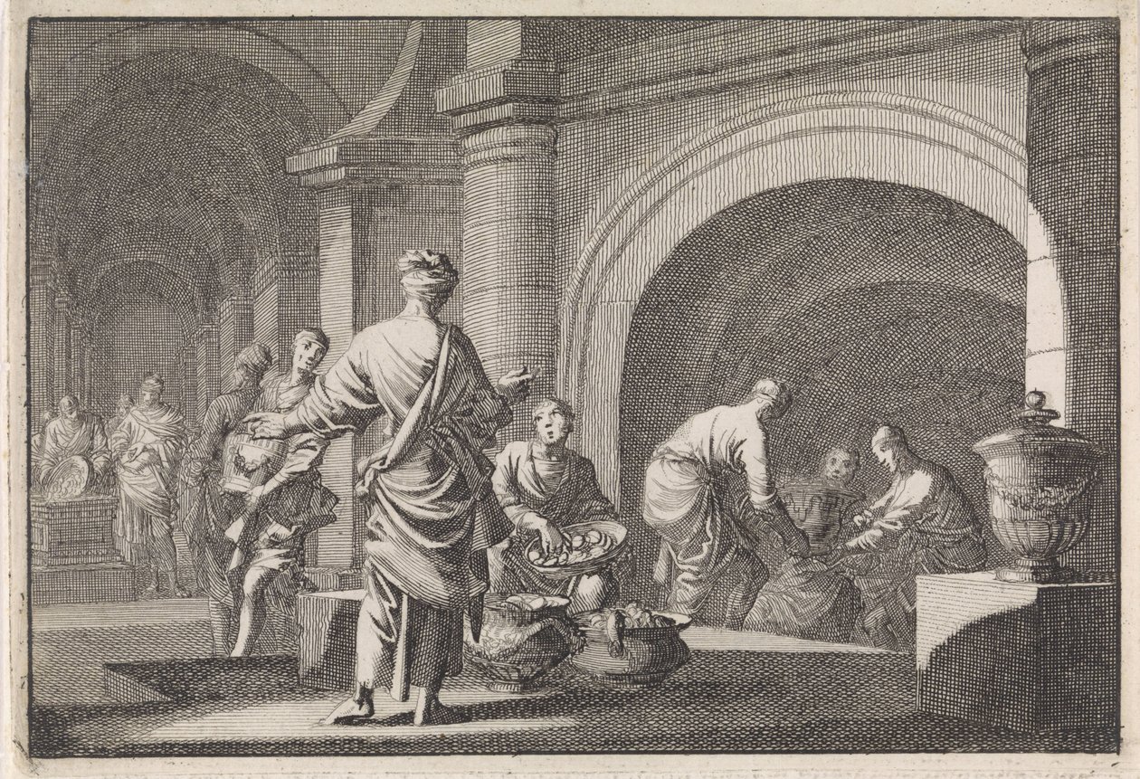 Hyrkanus rooft de kostbaarheden uit het graf van David door Jan Luyken