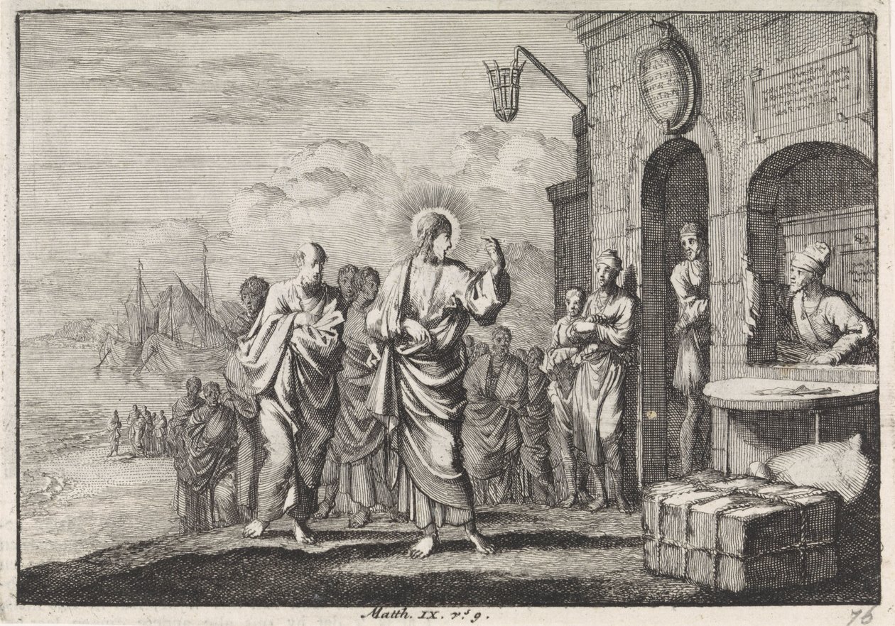 Roeping van Matteüs door Jan Luyken