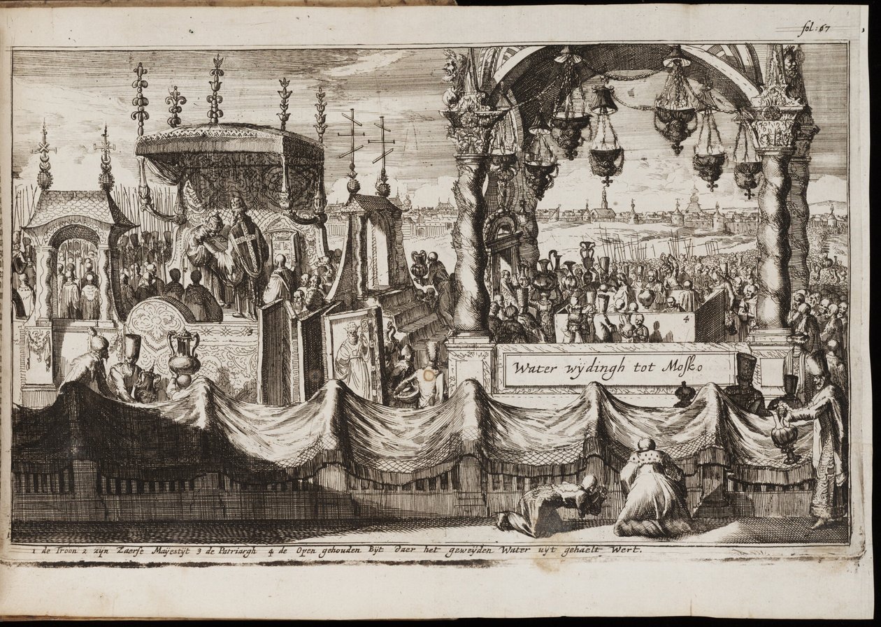 De Grote Zegen van de Wateren in Moskou, 1677 door Jan Luyken