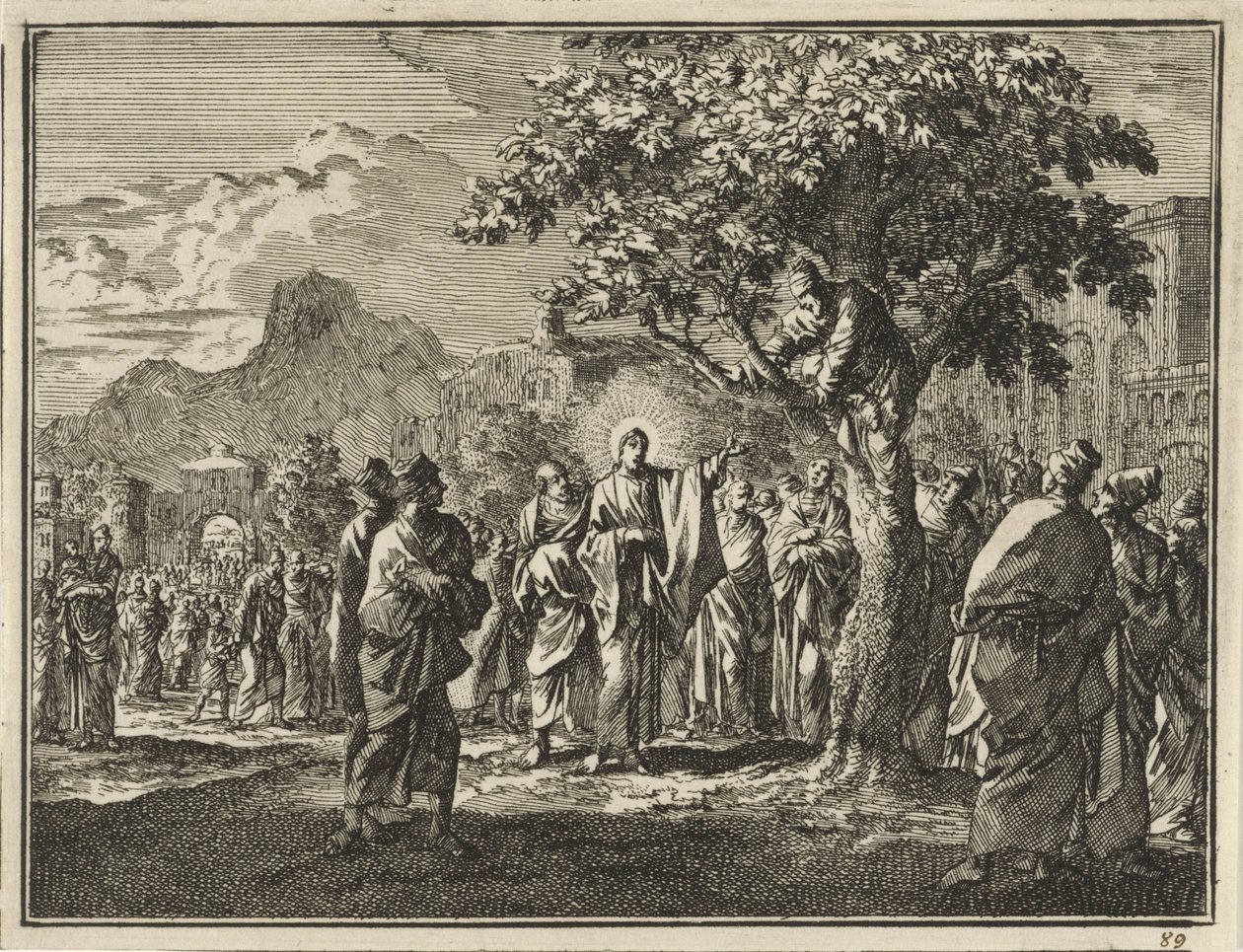 Zacheüs in de vijgenboom door Jan Luyken