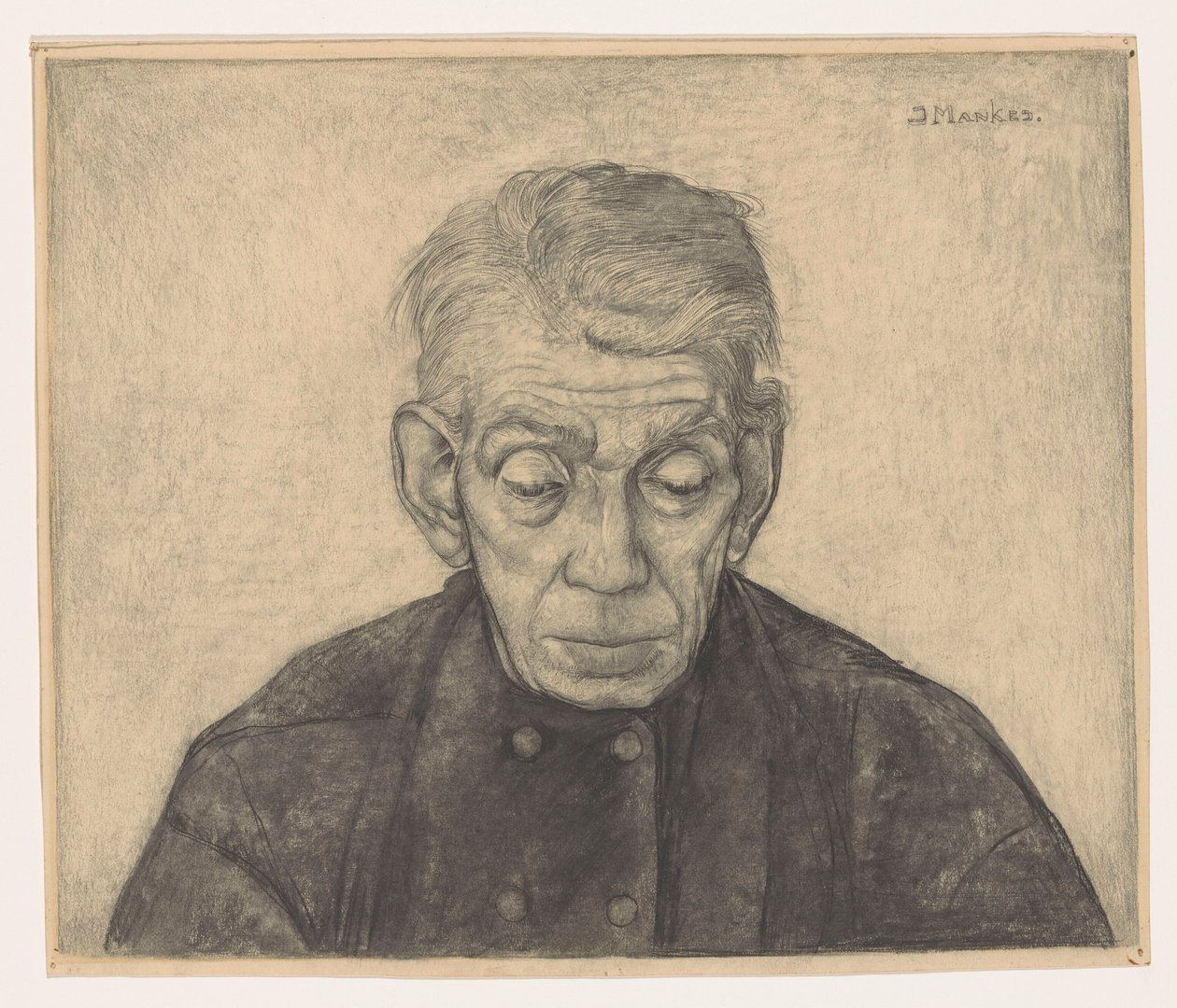 Portret van Douwe de Groot door Jan Mankes (signed by artist)