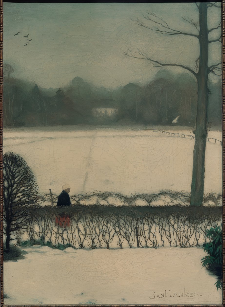 Uitzicht vanuit het atelier in Eerbeek door Jan Mankes