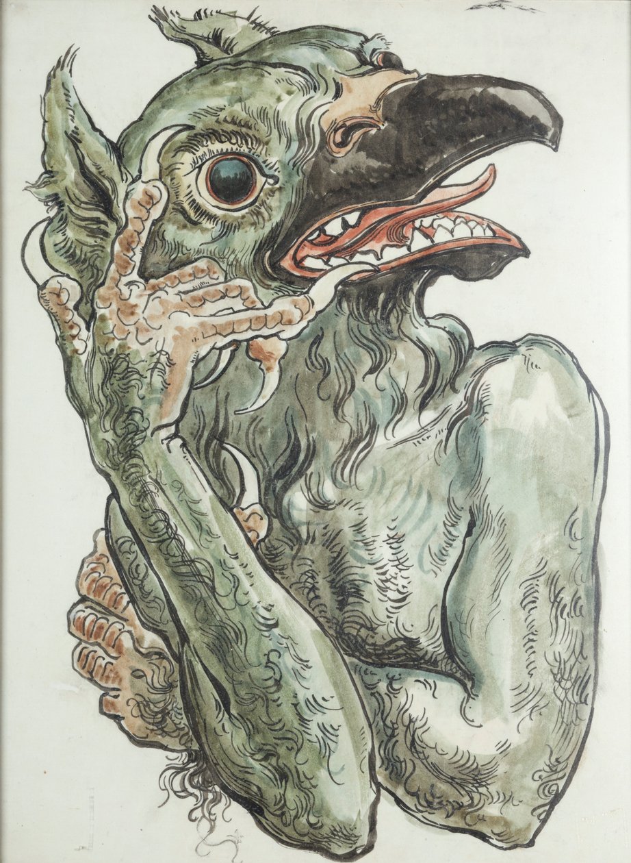 Duivel met het hoofd van een vogel door Jan Matejko