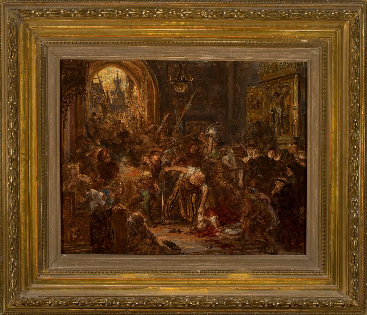 De dood van Tęczyński in de Franciscaanse kerk door Jan Matejko