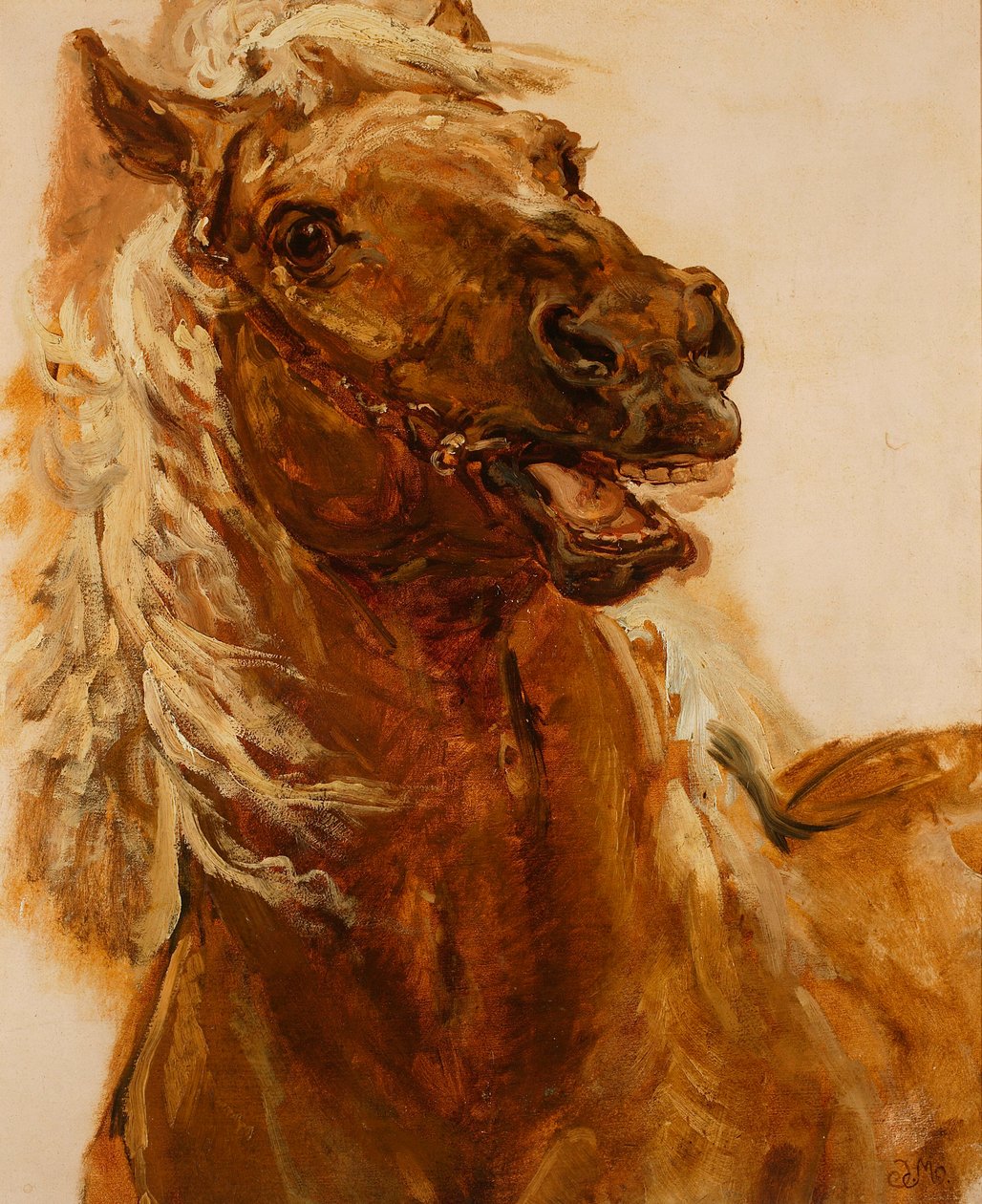 Schets van een paardenhoofd voor het schilderij „Zamoyski bij Byczyna” door Jan Matejko