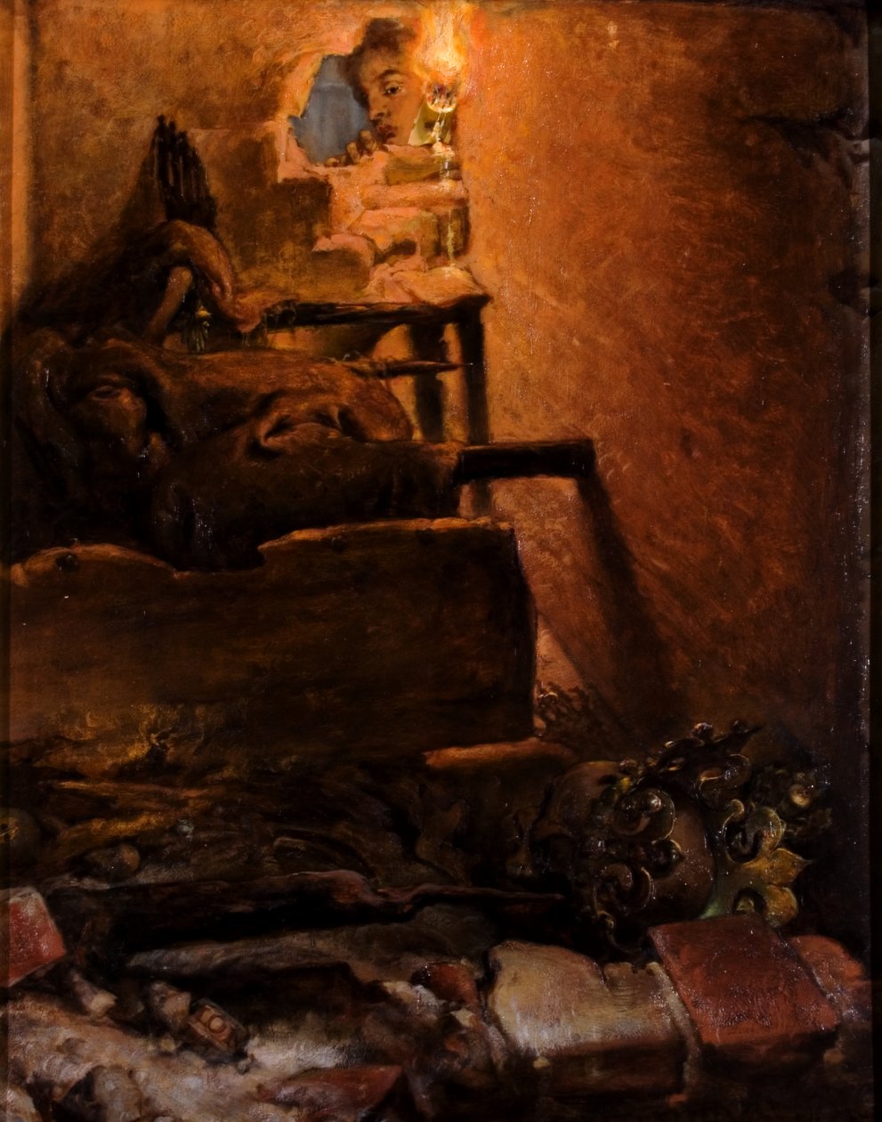 Het interieur van het graf van Kazimierz de Grote door Jan Matejko