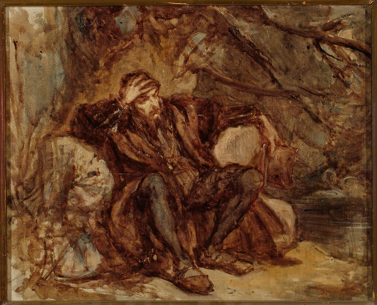Zygmunt August in de tuin van Vilnius, schets door Jan Matejko