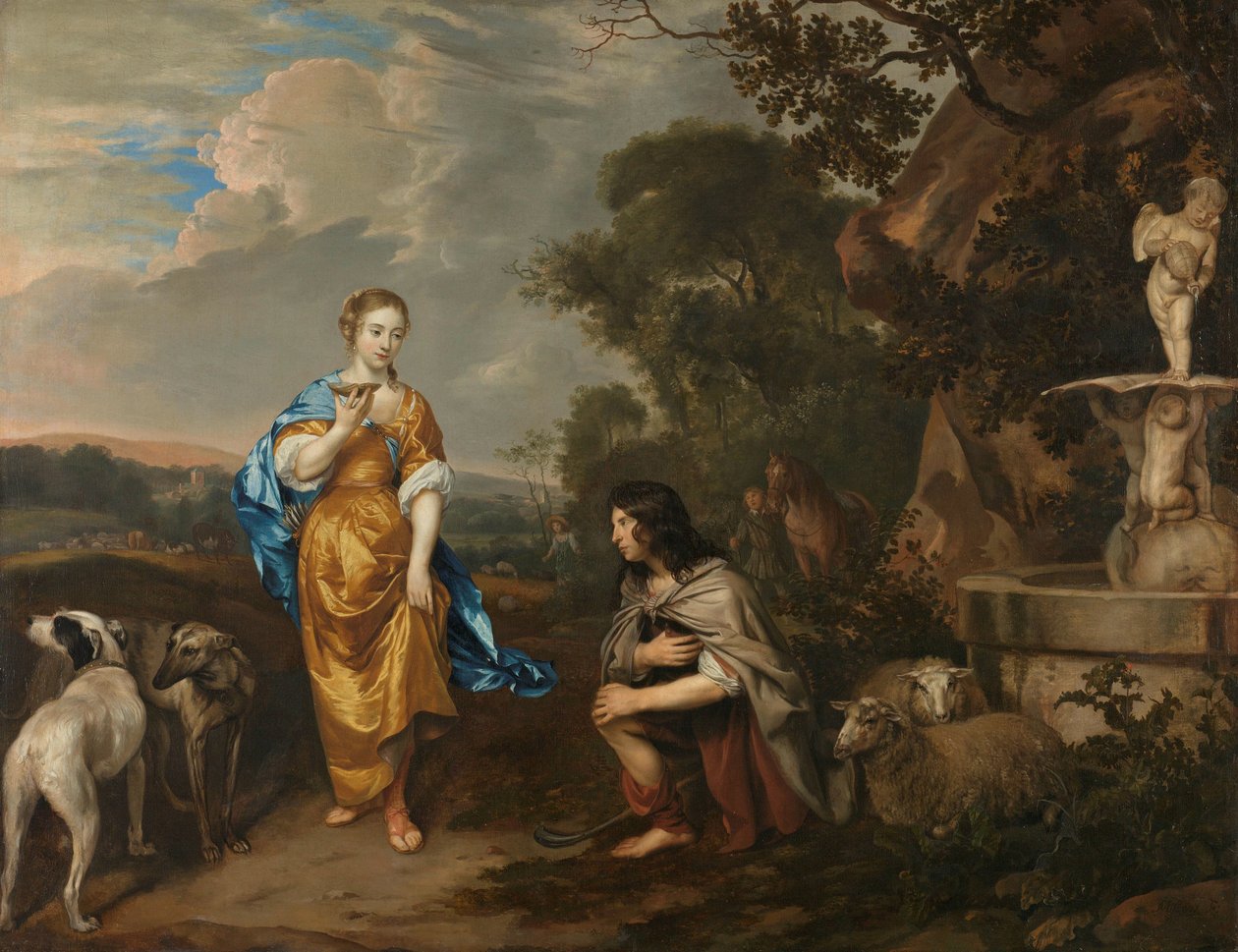 Dubbelportret van een jong stel als Granida en Daiphilo door Jan Mijtens