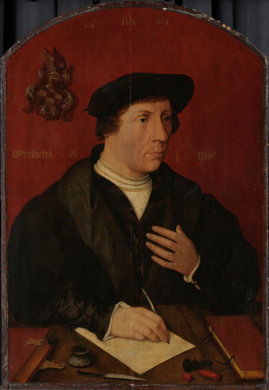 Portret van een man door Jan Mostaert