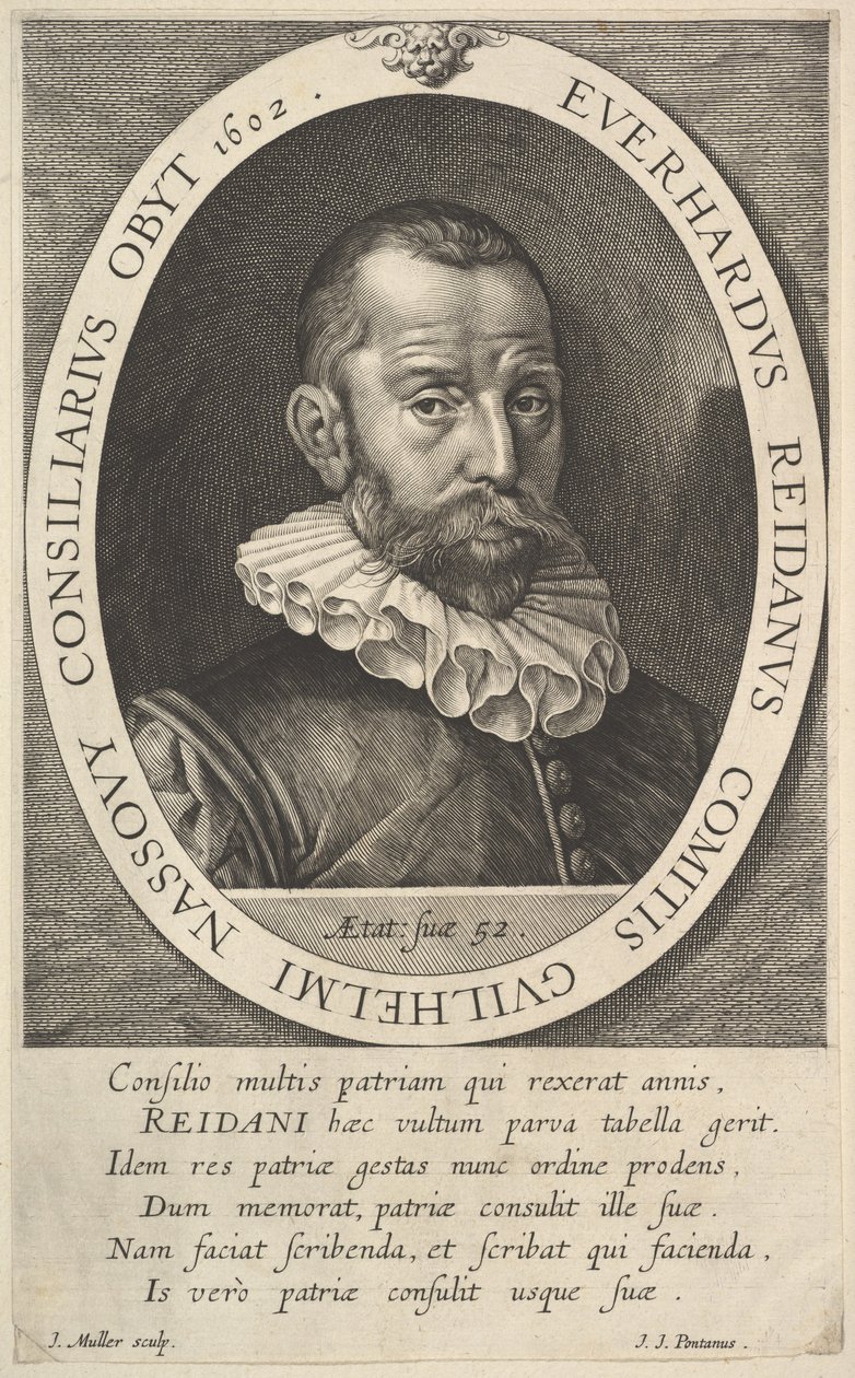 Portret van Everhard van Reyd, Raadslid van Willem, Prins van Oranje, 1602 door Jan Muller