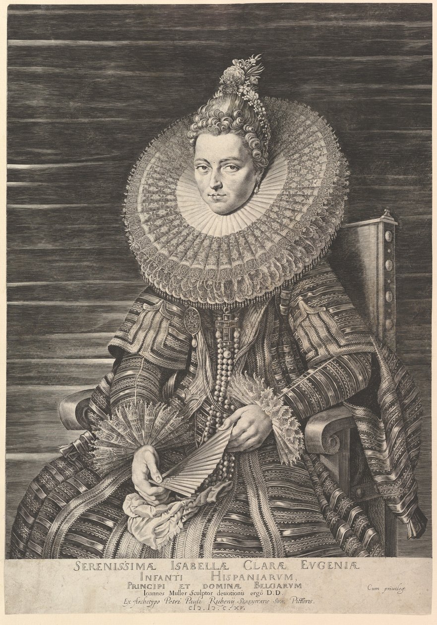 Portret van Isabella Clara Eugenia, Gouvernante van de Zuidelijke Nederlanden, 1615 door Jan Muller