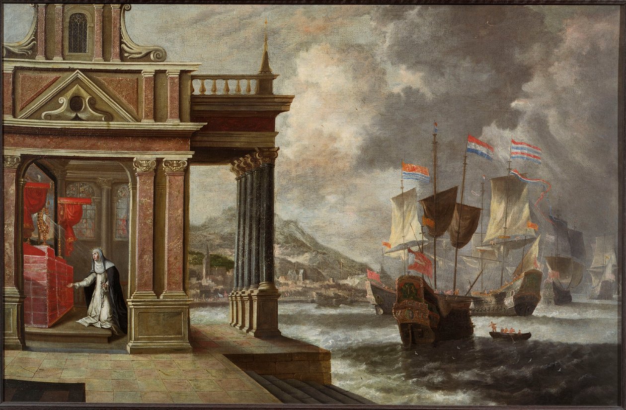 De Slag bij Lepanto: Sint Catharina van Ricci en de inscheping door Jan Peeters the Elder
