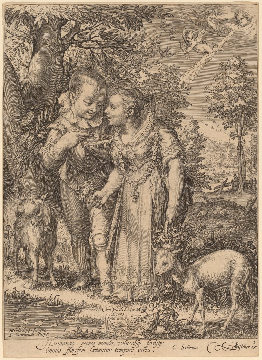 Lente door Jan Pietersz Saenredam after Hendrik Goltzius