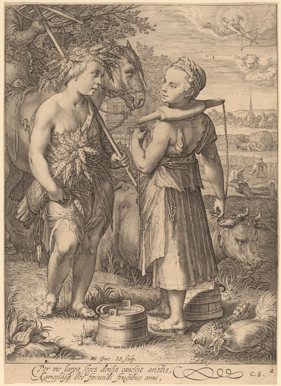 Zomer door Jan Pietersz Saenredam after Hendrik Goltzius