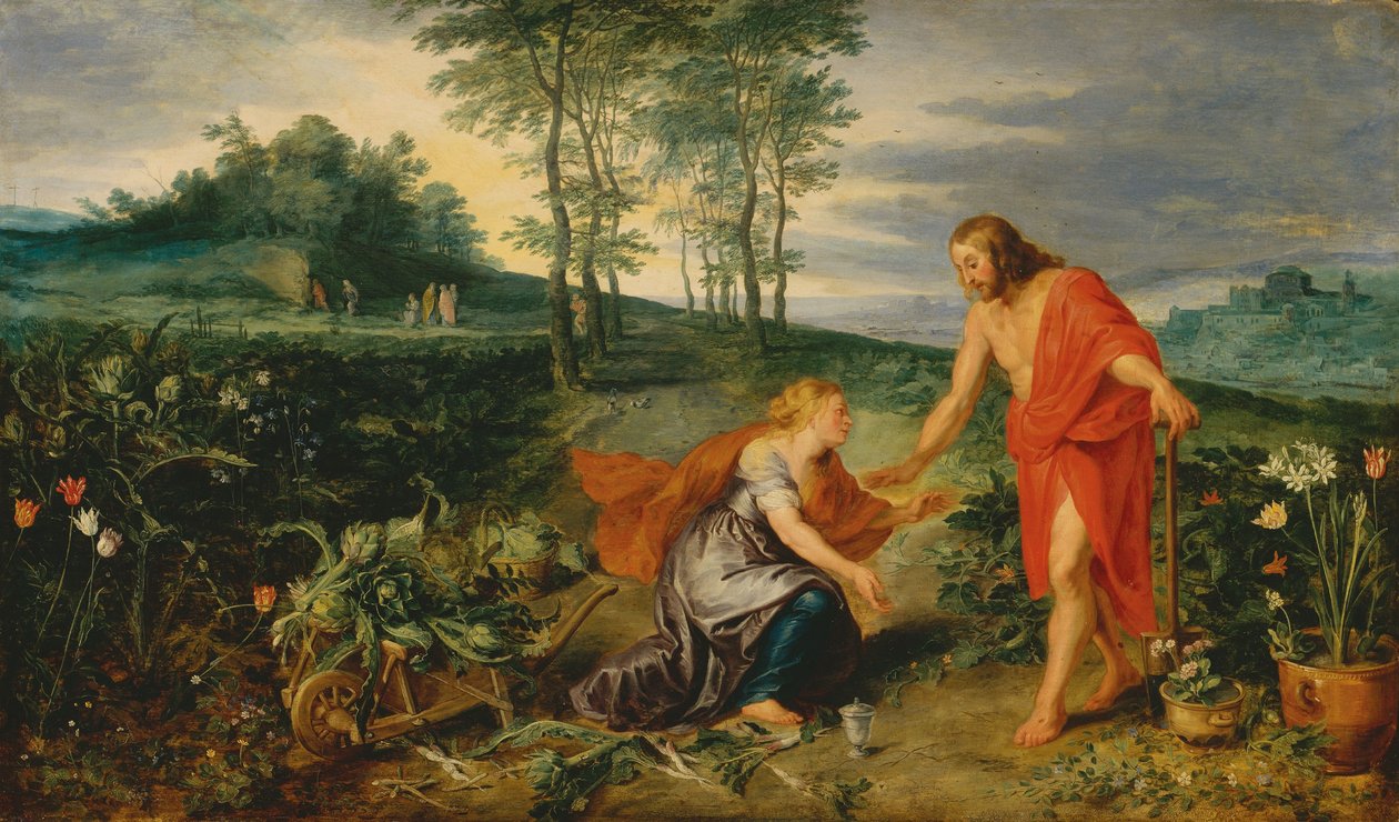 Christus verschijnt aan Maria Magdalena op Paasmorgen (Noli me tangere), ca. 1626 (olieverf op hout) door Jan & Rubens P.P. (1577 1640) Brueghel