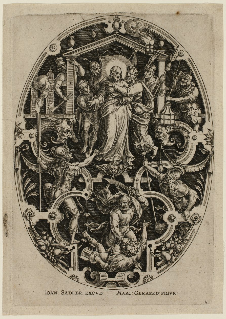 Verraad van Christus, uit de Passie van Christus door Jan Sadeler I