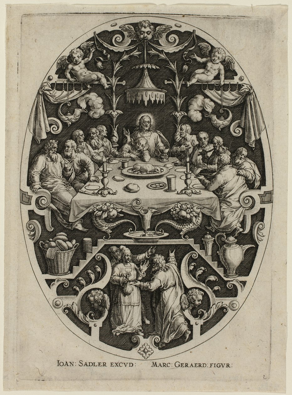 Laatste avondmaal, uit de Passie van Christus door Jan Sadeler I