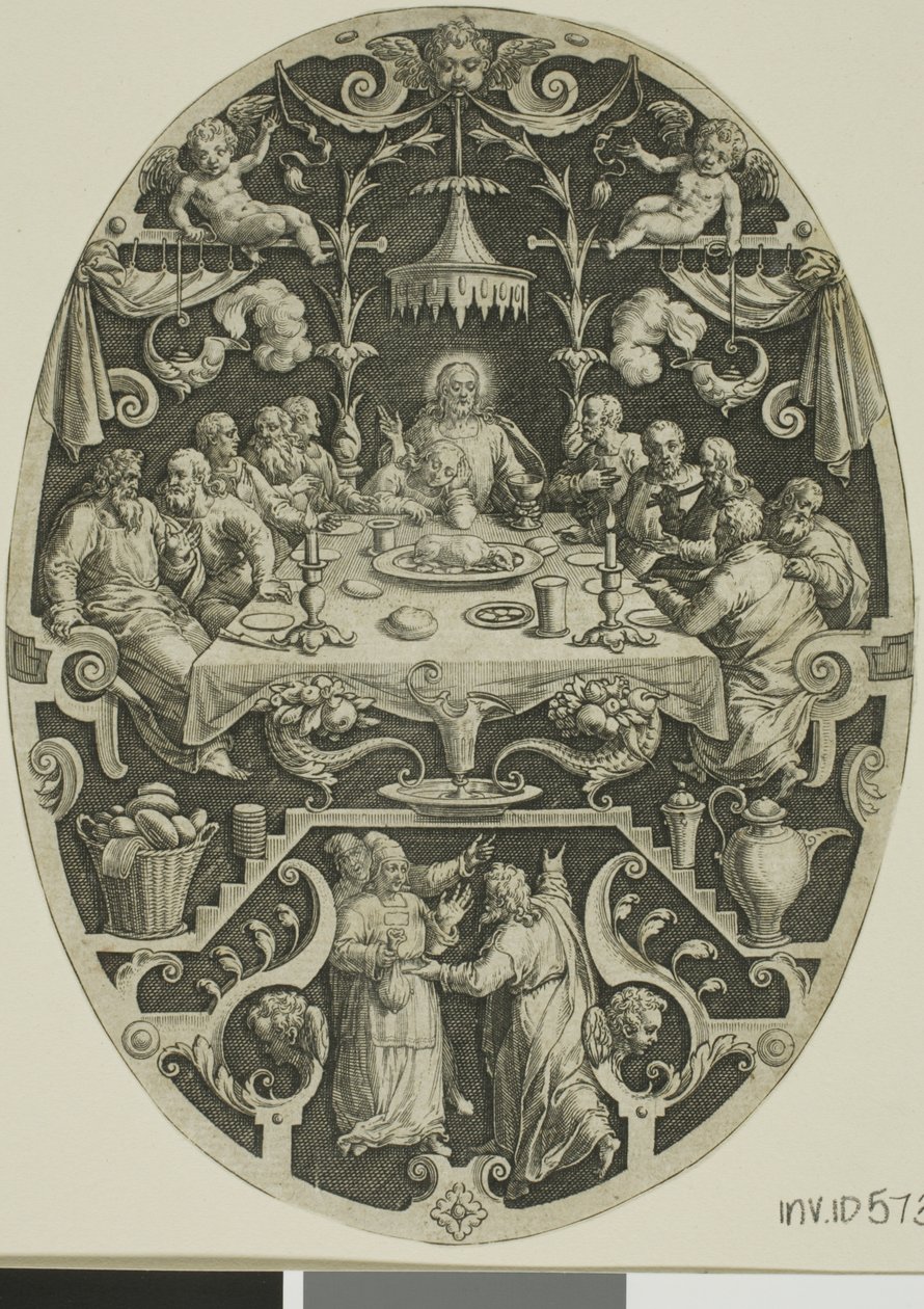 Laatste avondmaal, uit de Passie van Christus door Jan Sadeler I