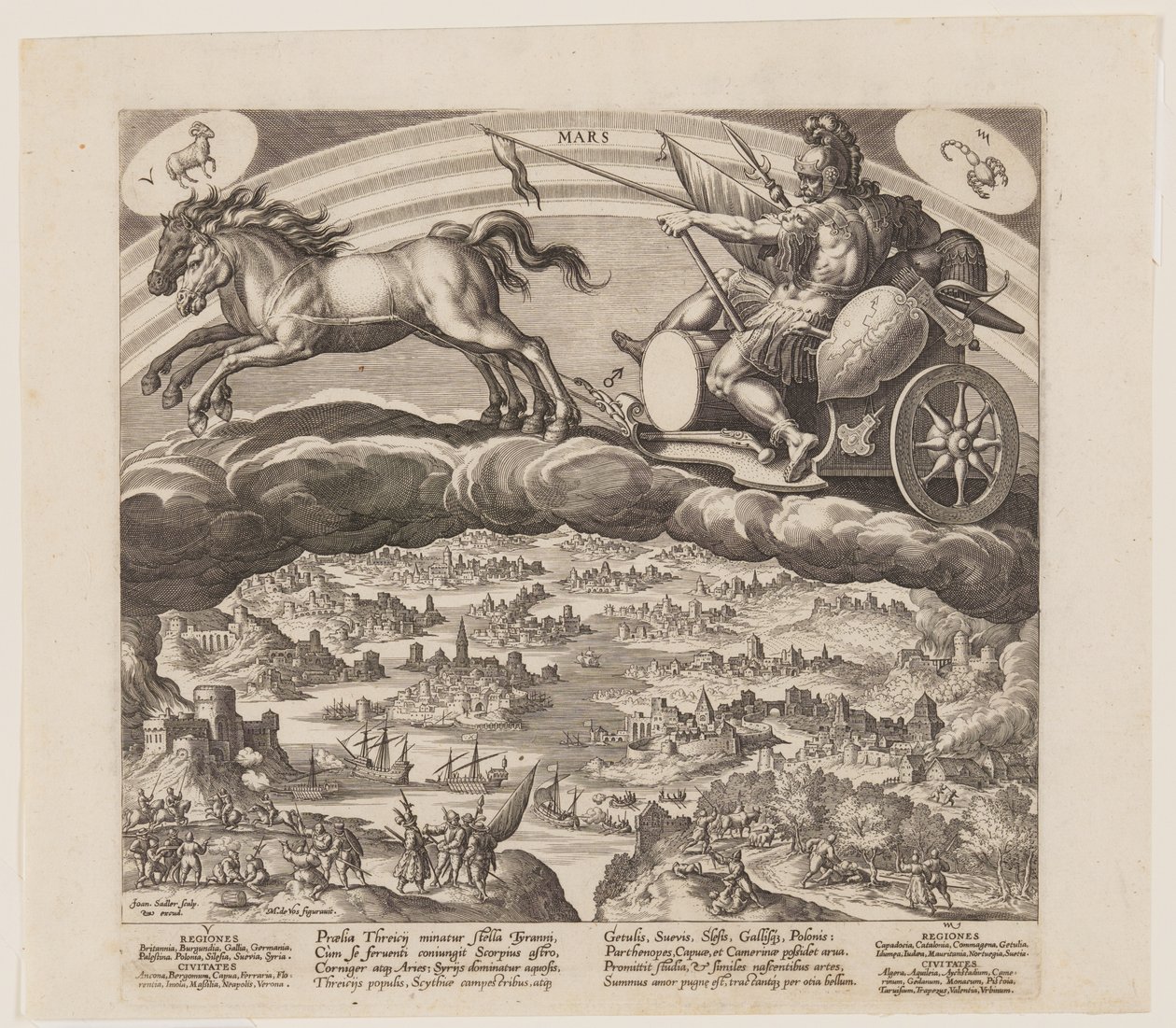 Mars, van De zeven planeten door Jan Sadeler I