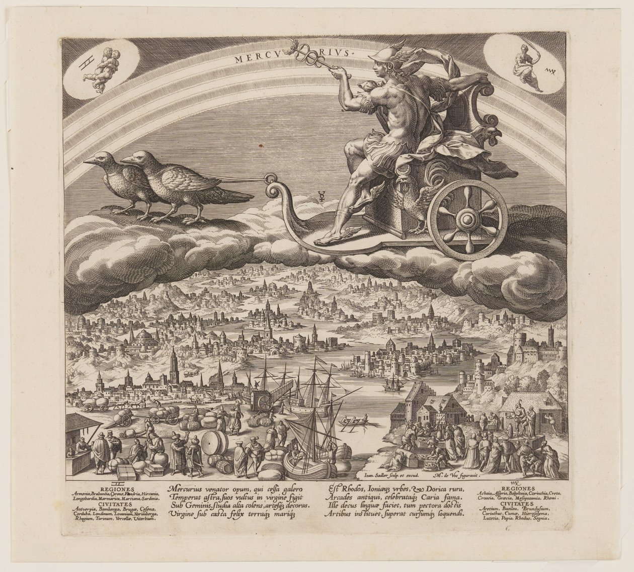 Mercurius, van De zeven planeten door Jan Sadeler I