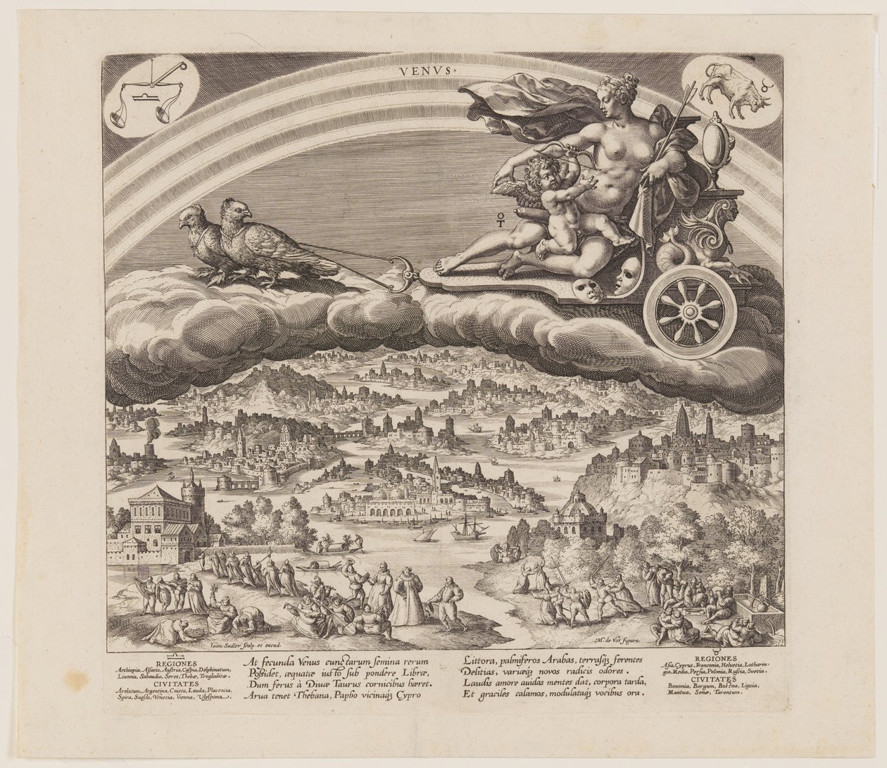 Venus, van De zeven planeten door Jan Sadeler I