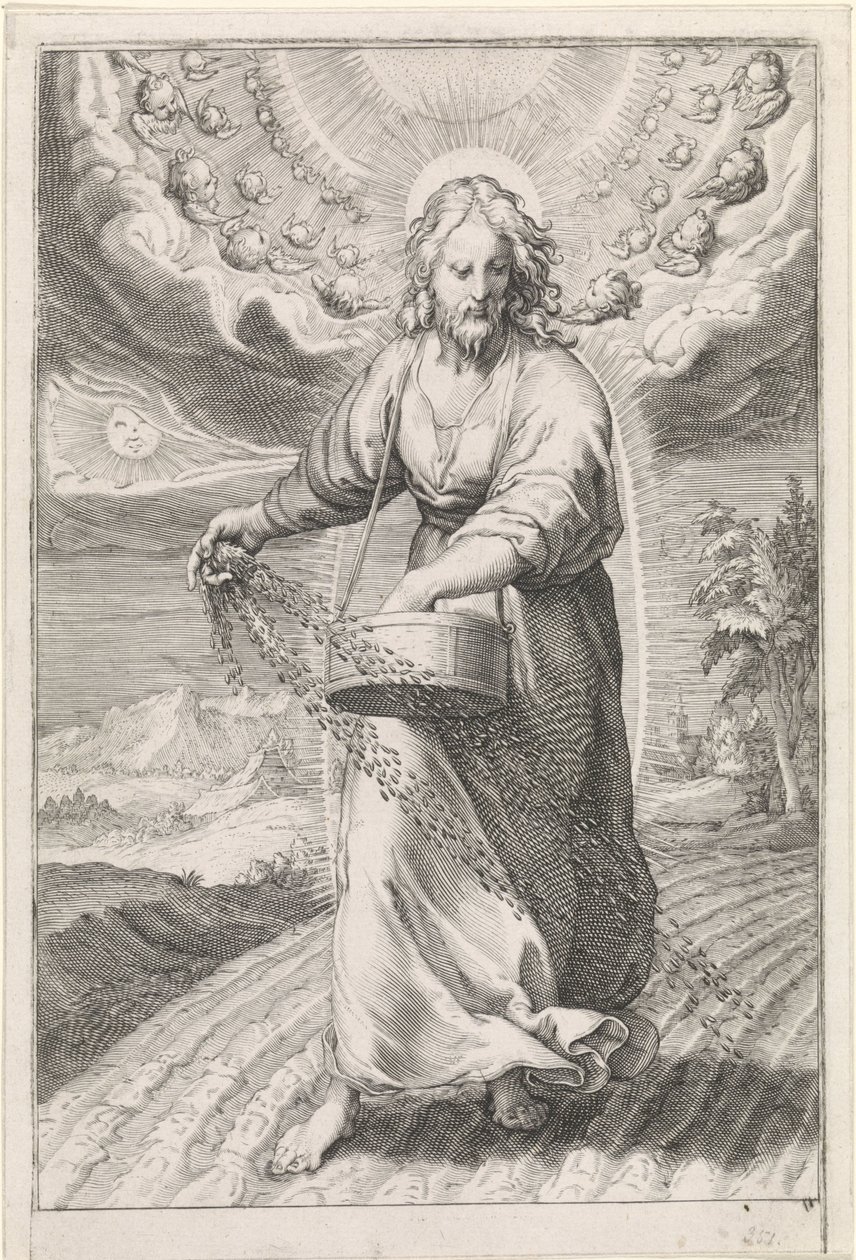 Christus als zaaier door Jan Saenredam (attributed to)