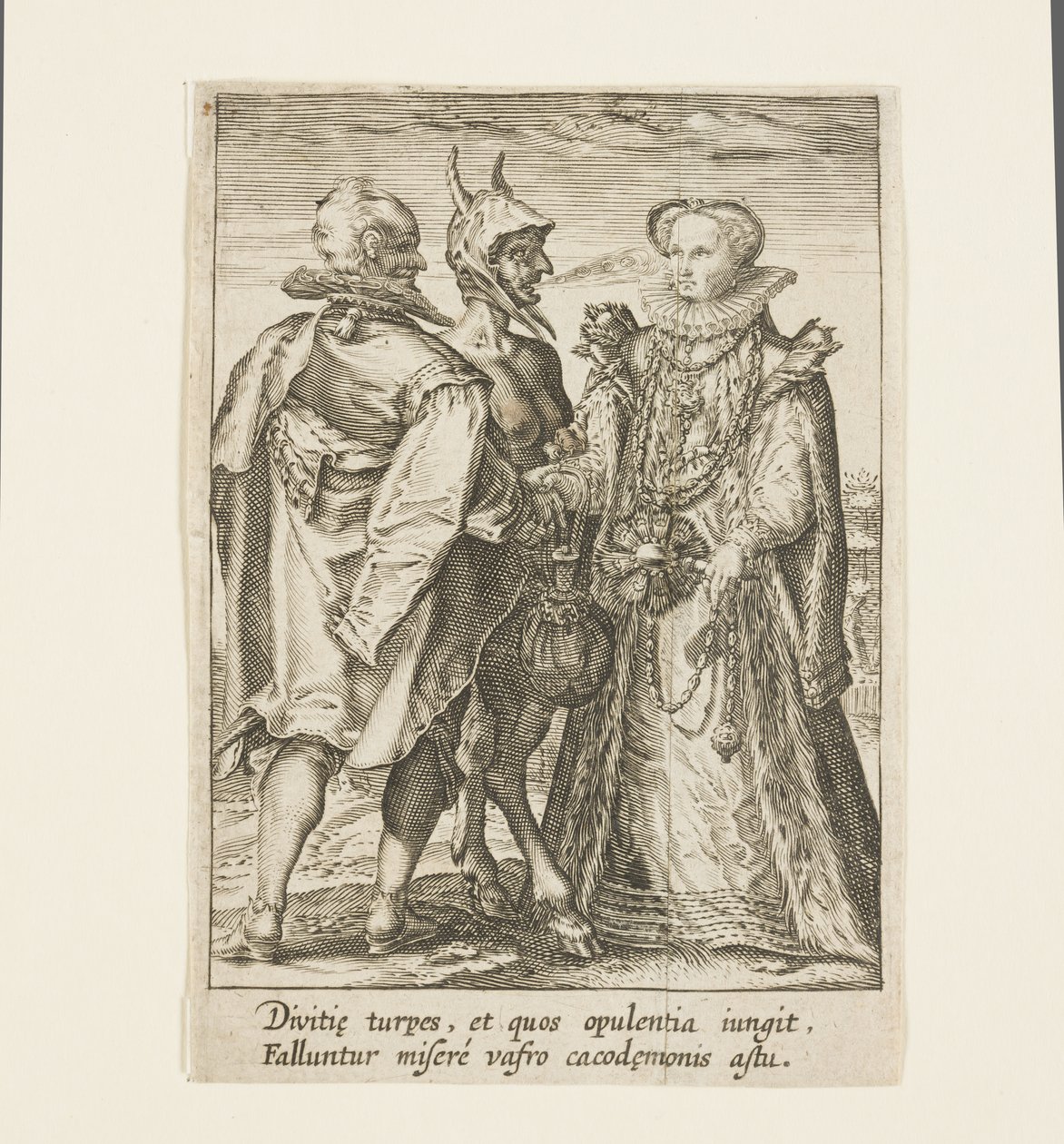 Een huwelijk gebaseerd op rijkdom, wat het werk van de duivel is door Jan Saenredam
