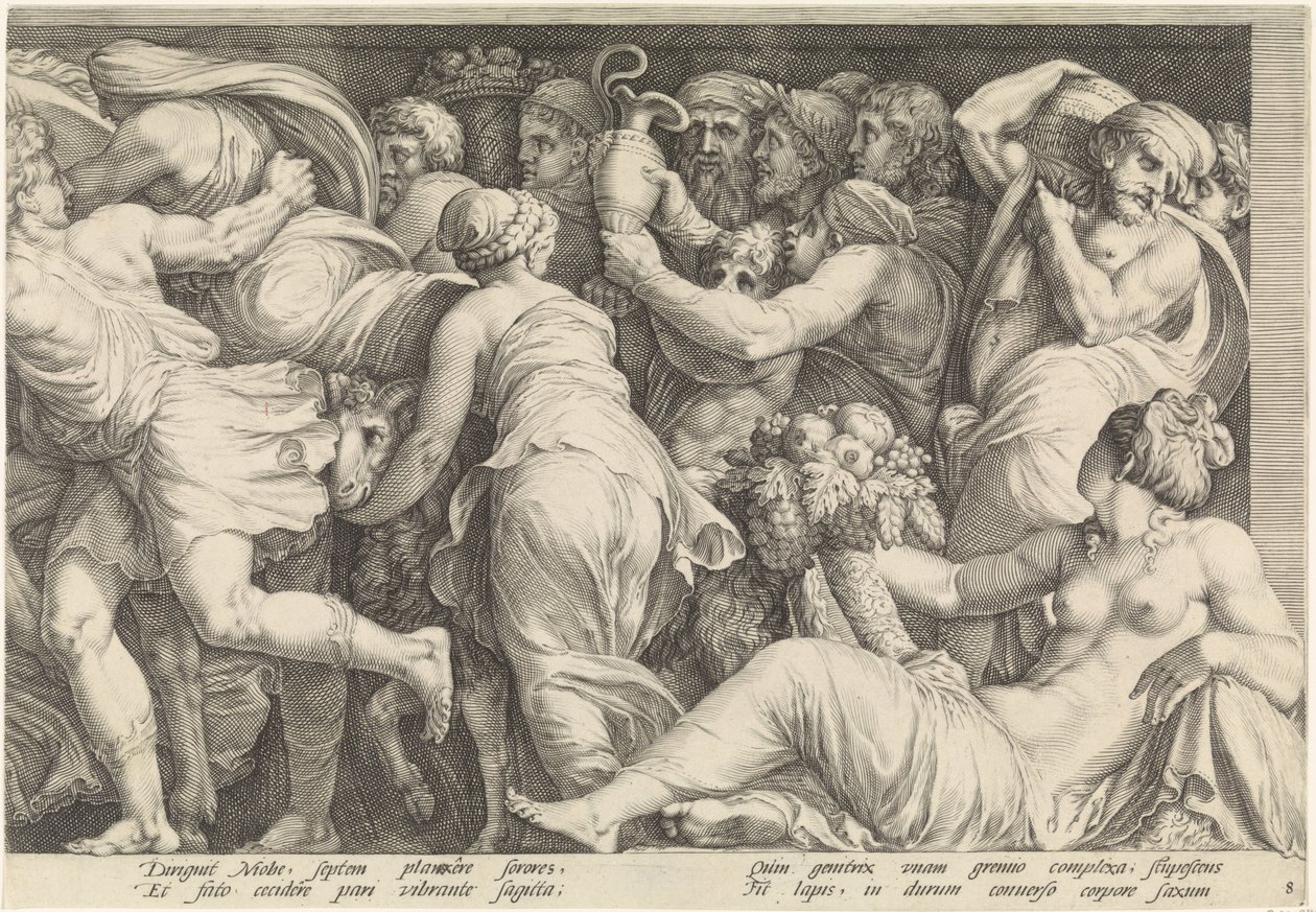 Fries met de bestraffing van Niobe (plaat 8) door Jan Saenredam
