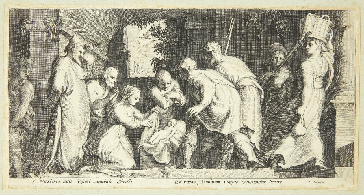 Aanbidding door de Herders door Jan Saenredam
