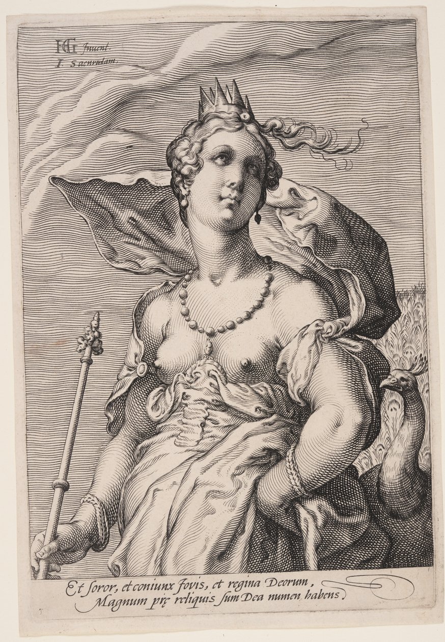 Juno, van Drie Godinnen door Jan Saenredam