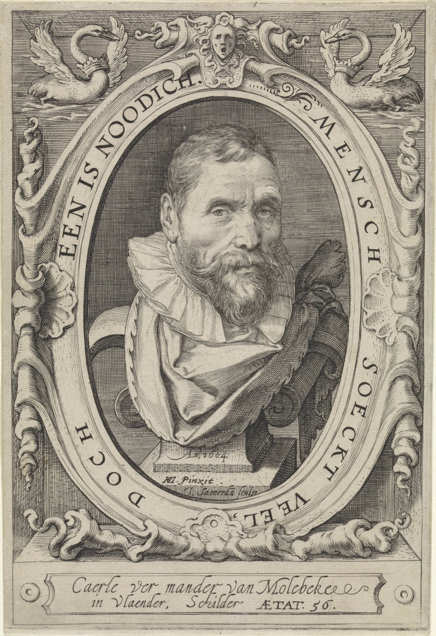 Portret van Karel van Mander door Jan Saenredam