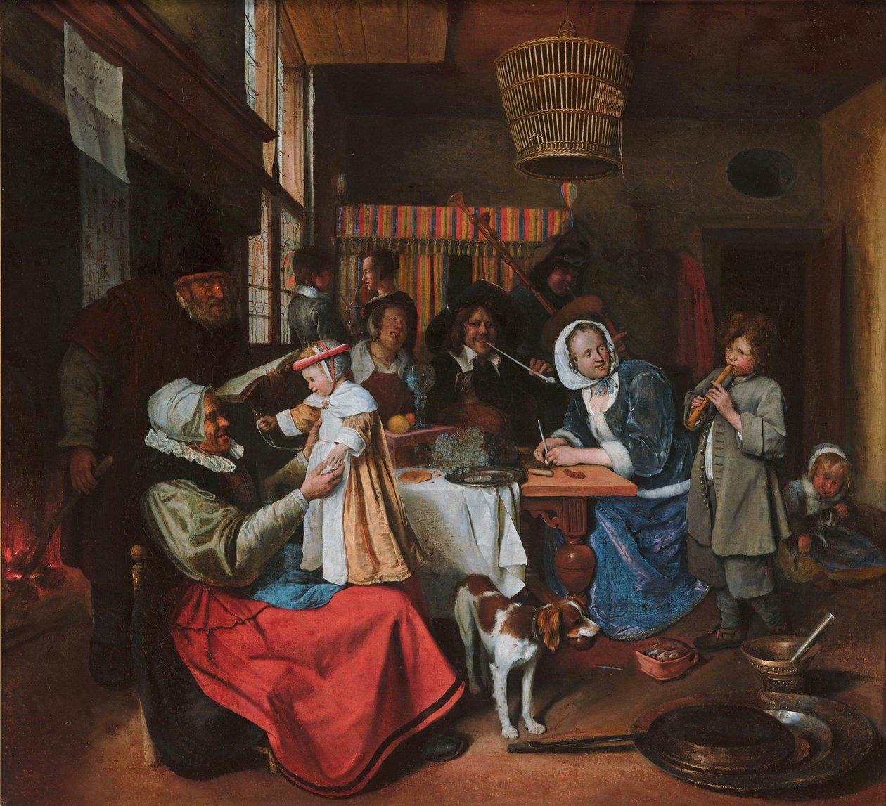 Zoals de ouden zingen, piepen de jongen door Jan Steen