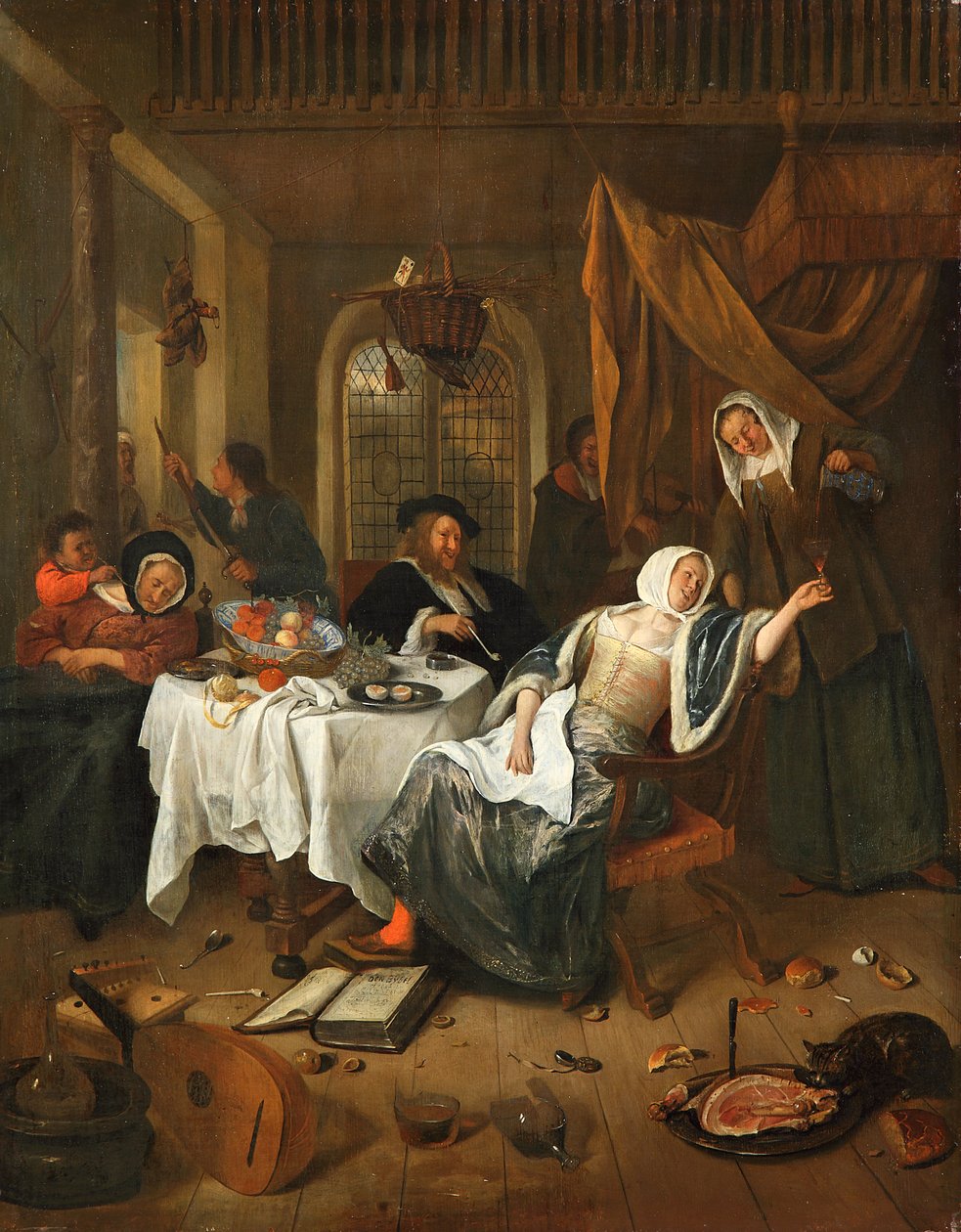 Het losbandige huishouden door Jan Steen