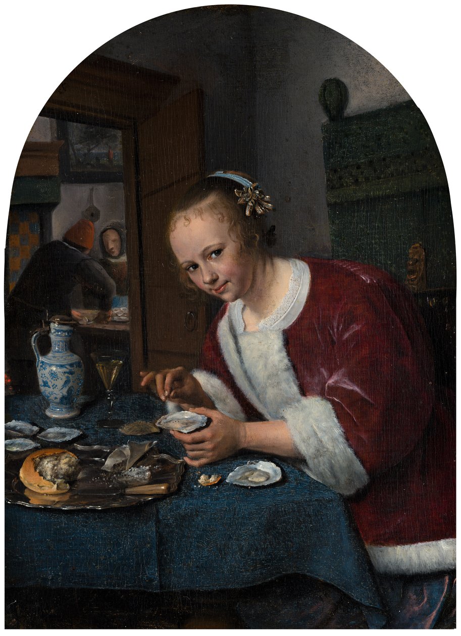 Meisje dat oesters eet door Jan Steen