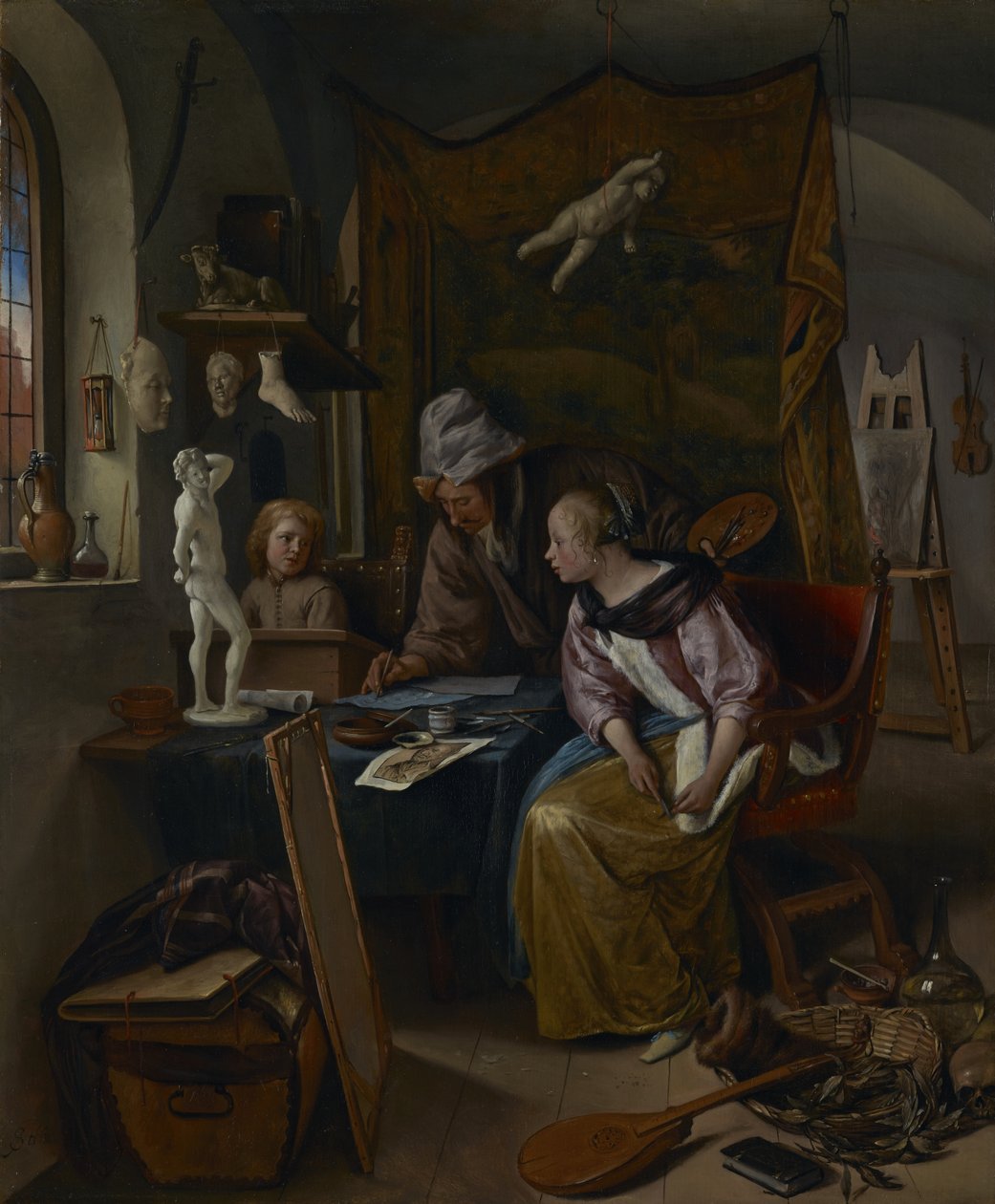 De tekenles door Jan Steen