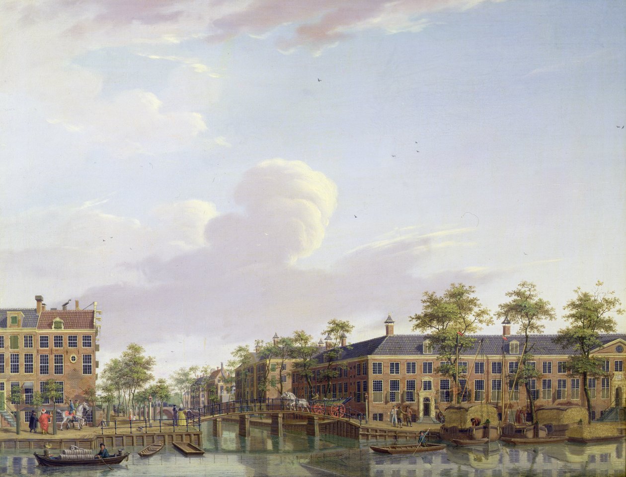 De armenhuizen aan de rivier de Amstel, Amsterdam door Jan Ten Compe