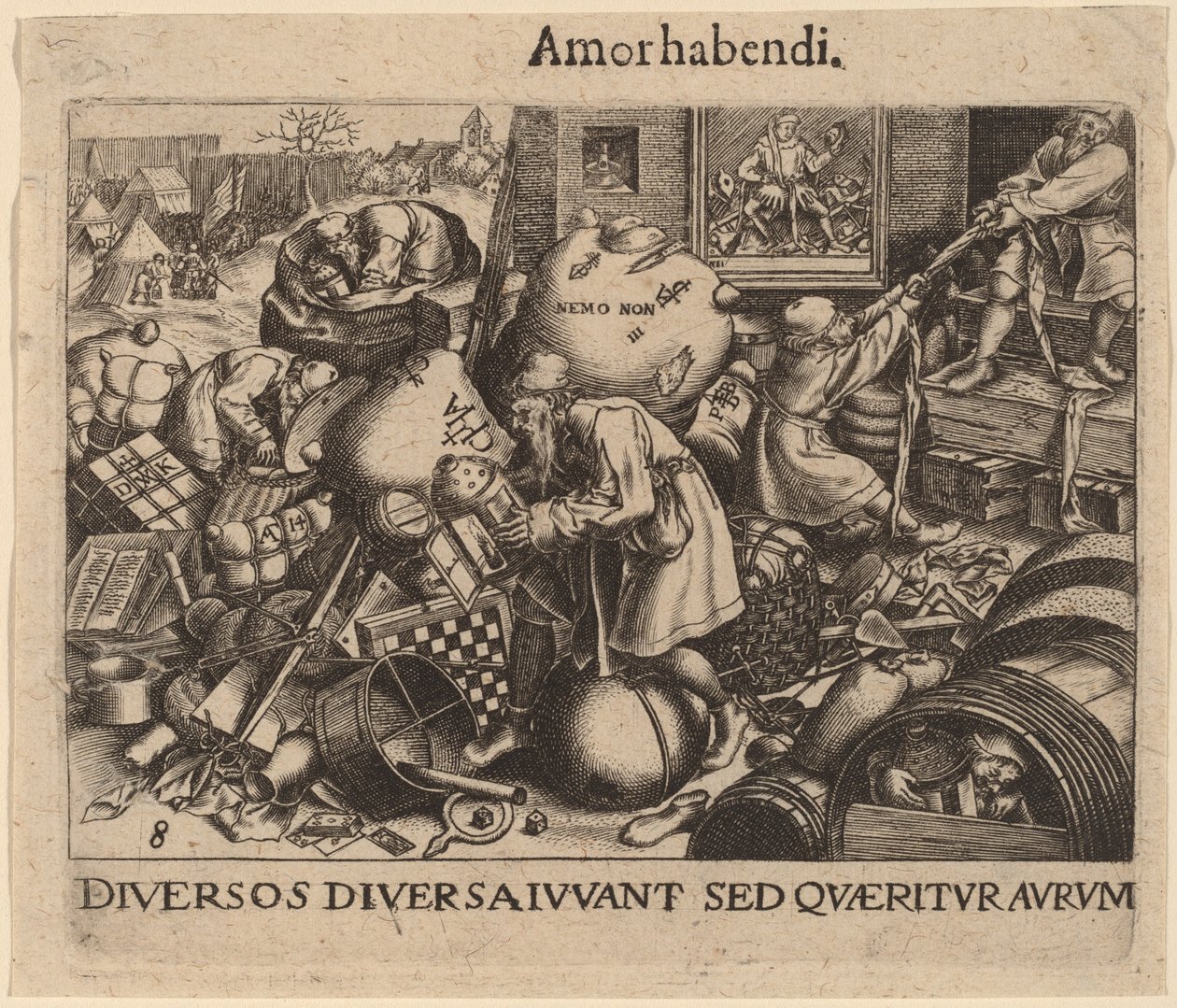 Iedereen door Jan Theodor de Bry after Pieter Bruegel the Elder