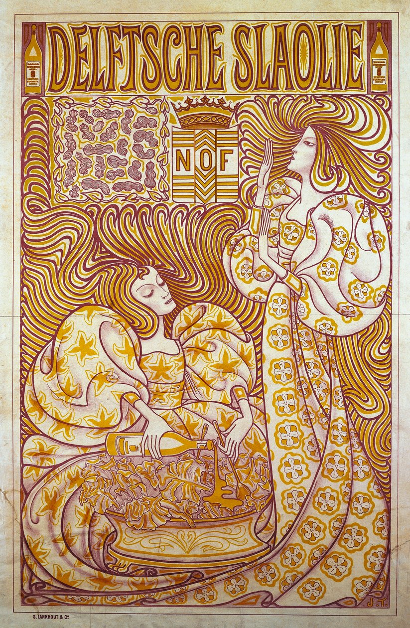 Delftsche Slaolie, reclameposter voor slasaus door Jan Toorop