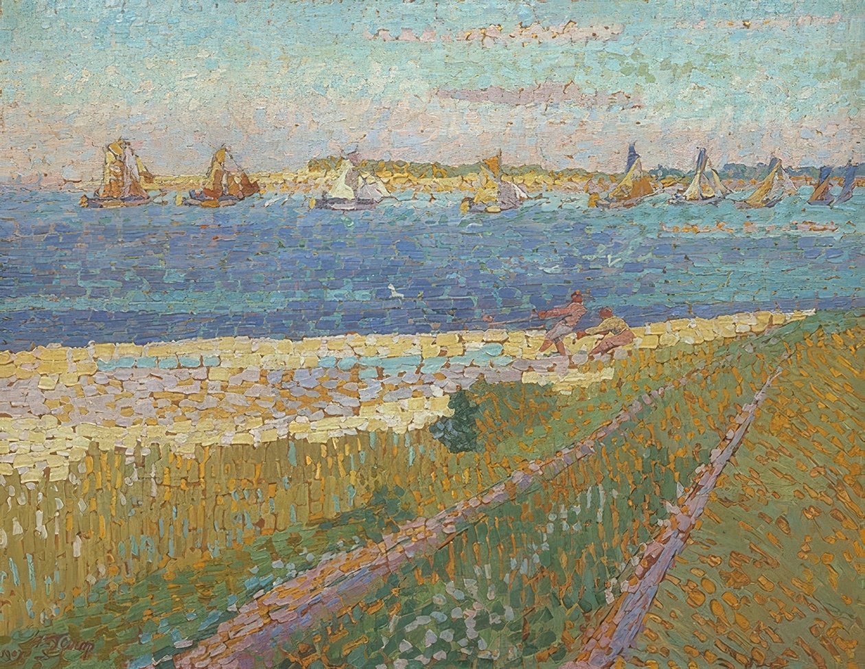 Vissersboten bij Veere door Jan Toorop