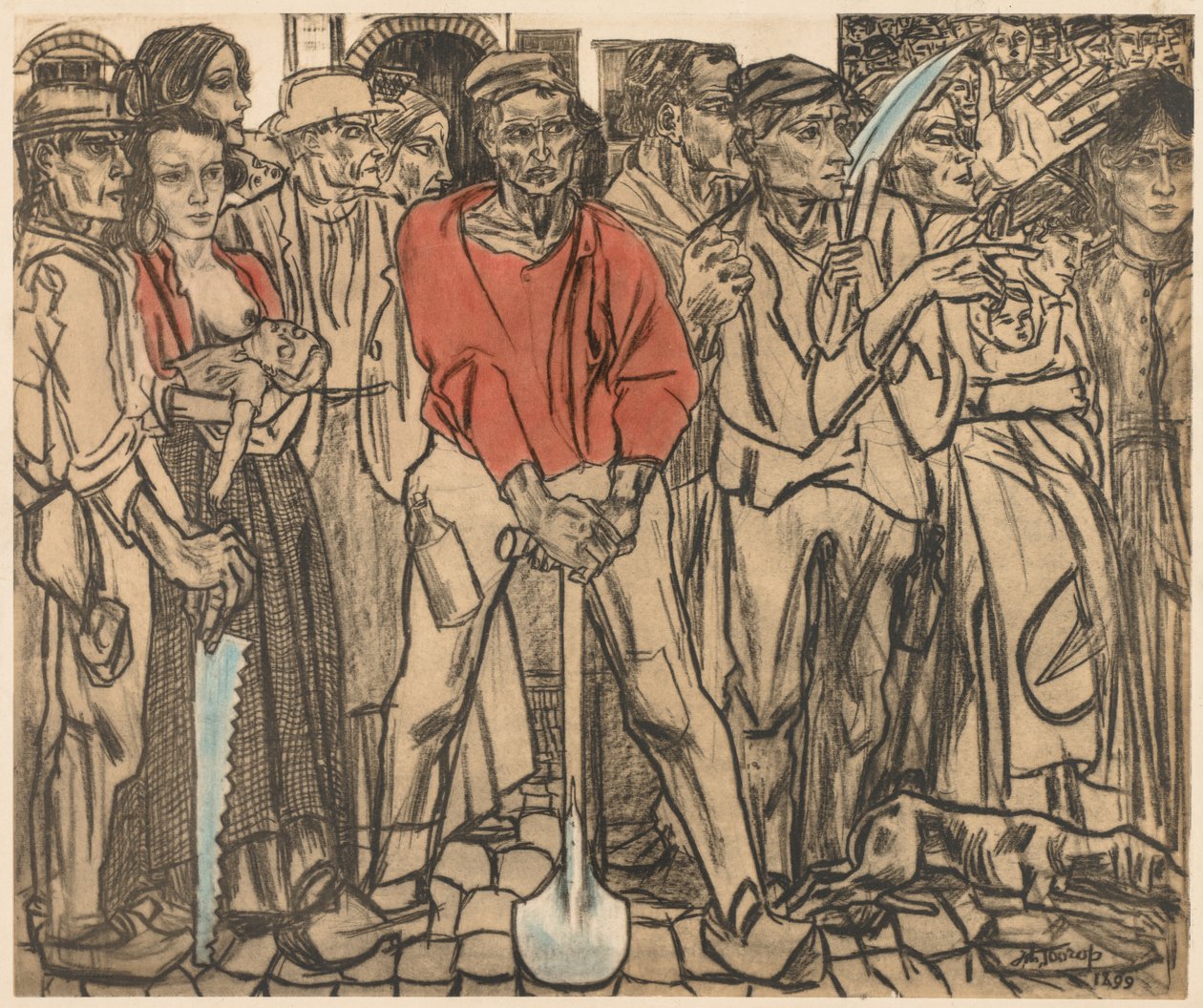 Een Groep Arbeiders door Jan Toorop