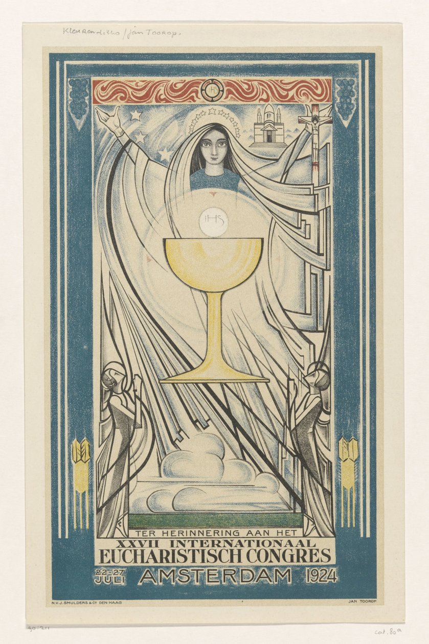 Affiche voor het Internationaal Eucharistisch Congres, 1924 door Jan Toorop