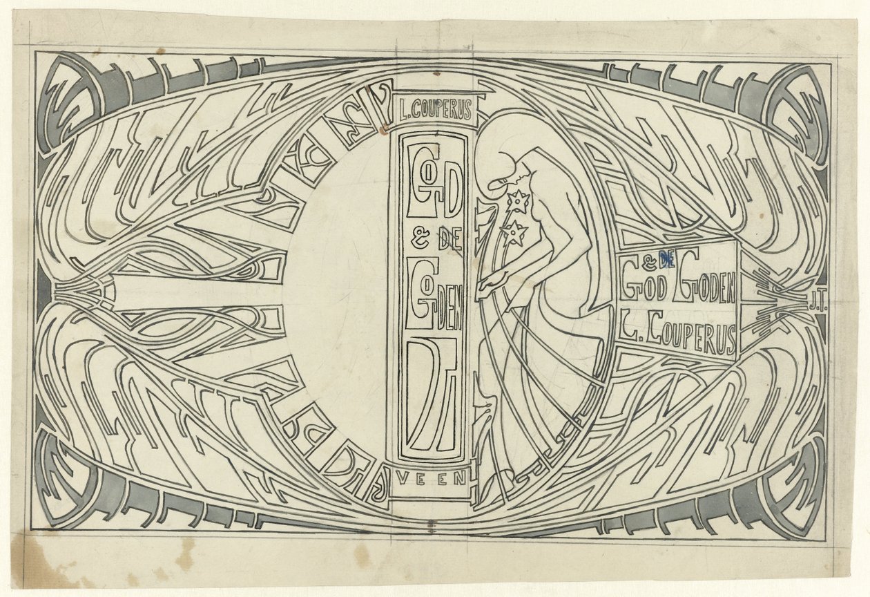 Bandontwerp voor: Louis Couperus, God en Goden, 1903 door Jan Toorop