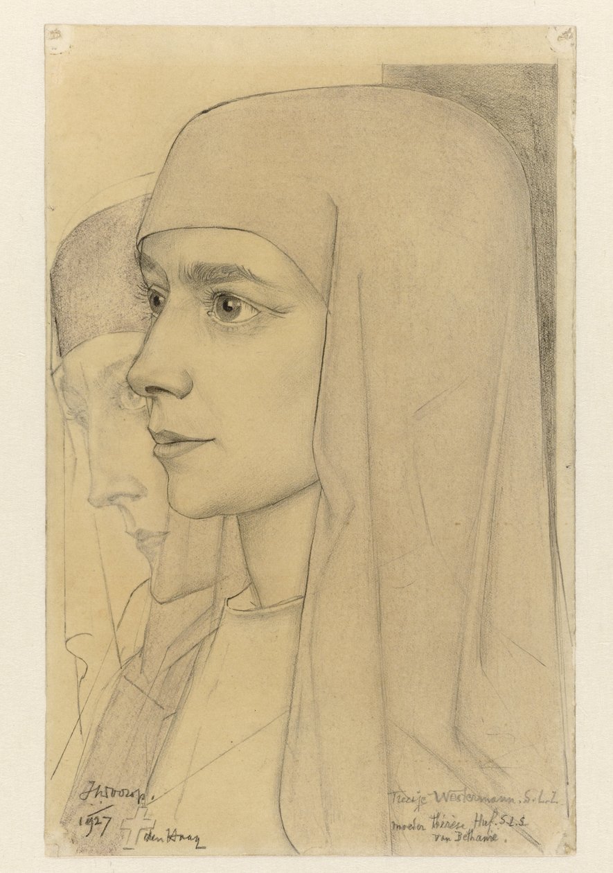Portret van Treesje Westermann, Moeder Thérèse Huf van Bethanië door Jan Toorop